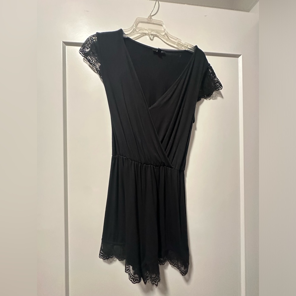 Topshop lace black romper